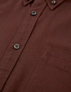 Signature Organic Long-Sleeve Oxford Shirt - Bordeaux -clothing Shop BS 0065094 545 F