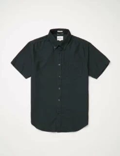 Signature Organic Short-Sleeve Oxford Shirt - Black