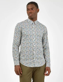 Long-Sleeve Multi-Color Floral Shirt - Ivory