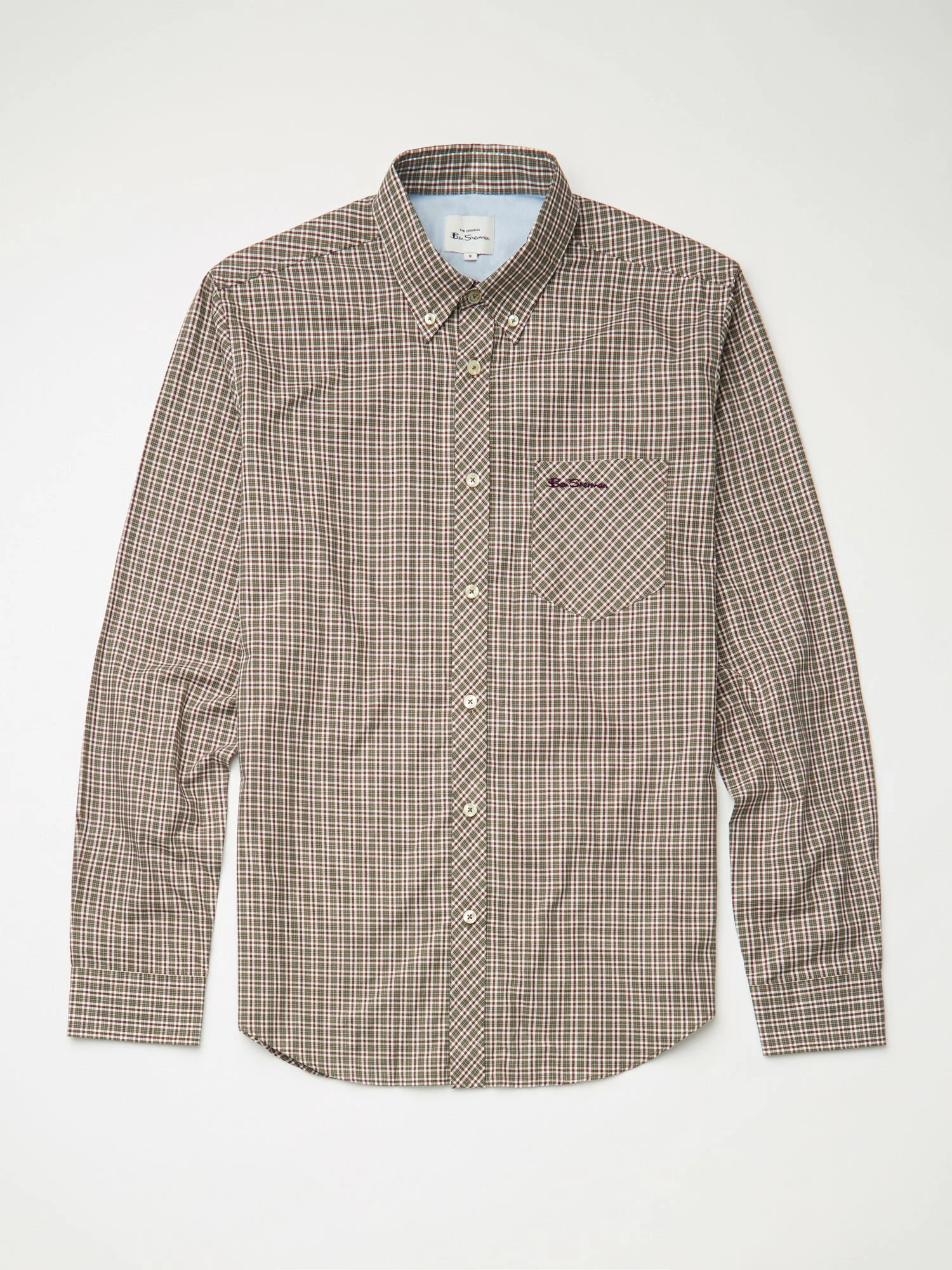 Long-Sleeve Mini-Check Shirt - Hemp 4 Long-Sleeve Mini-Check Shirt - Hemp - Image 4