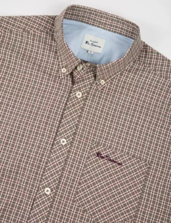 Long-Sleeve Mini-Check Shirt - Hemp