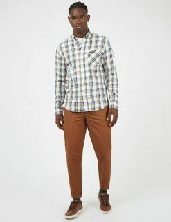 Long-Sleeve Winter Madras Check Shirt - Snow White -clothing Shop BS 0065390 002 B