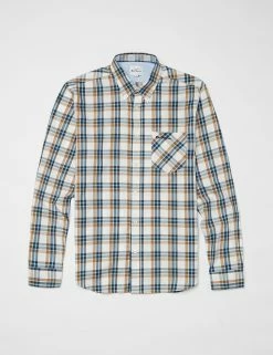 Long-Sleeve Winter Madras Check Shirt - Snow White -clothing Shop BS 0065390 002 D