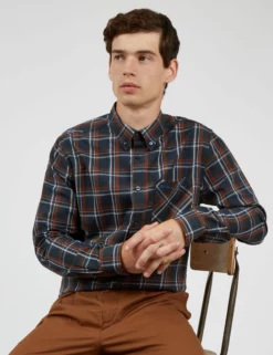 Long-Sleeve Winter Madras Check Shirt - Midnight
