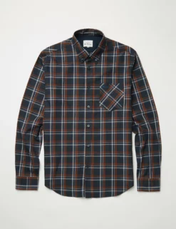 Long-Sleeve Winter Madras Check Shirt - Midnight -clothing Shop BS 0065390 036 D