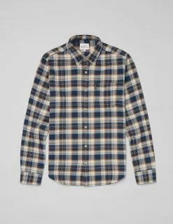 Long-Sleeve Herringbone Check Shirt - Dark Blue 11 Long-Sleeve Herringbone Check Shirt - Dark Blue -clothing Shop BS 0065395 026 D