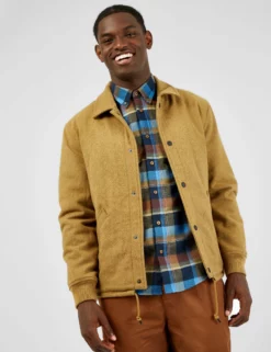 Long-Sleeve Brushed Twill Check Shirt - Dark Blue -clothing Shop BS 0065397 026 B scaled