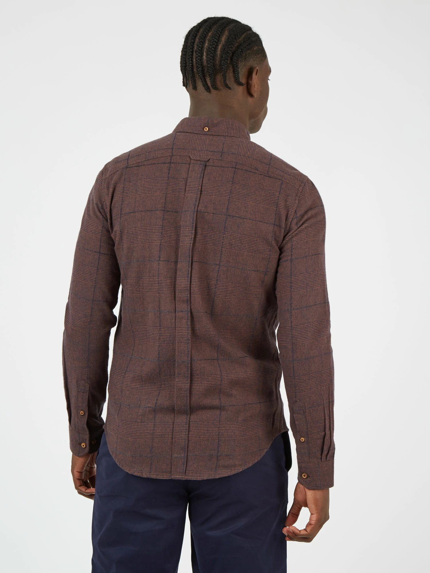 Long-Sleeve Heritage Slub Check Shirt - Coffee 2 Long-Sleeve Heritage Slub Check Shirt - Coffee - Image 2