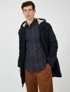 Long-Sleeve Brushed Vertical-Stripe Shirt - Midnight 10 Long-Sleeve Brushed Vertical-Stripe Shirt - Midnight -clothing Shop BS 0065411 036 C scaled