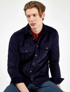 Long-Sleeve Mid-Wale Corduroy Shirt - Marine 8 Long-Sleeve Mid-Wale Corduroy Shirt - Marine -clothing Shop BS 0065413 035 B