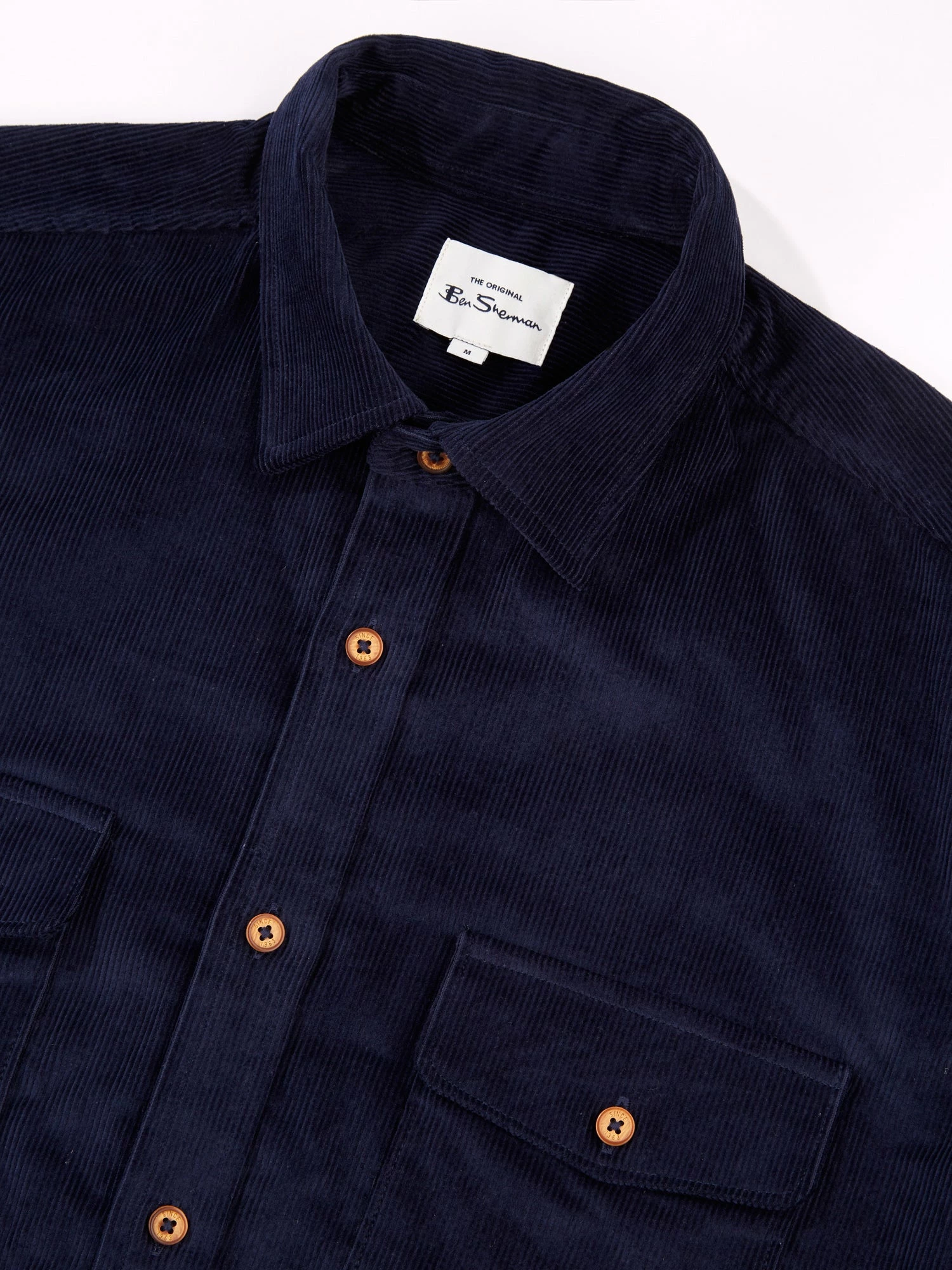 Long-Sleeve Mid-Wale Corduroy Shirt - Marine 4 Long-Sleeve Mid-Wale Corduroy Shirt - Marine - Image 4