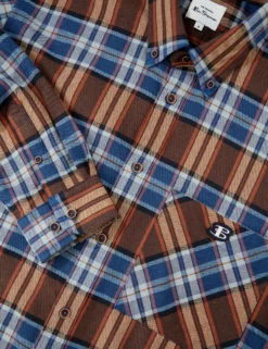 B By Ben Sherman Long-Sleeve Recycled Check Shirt - Royal Blue -clothing Shop BS 0065418 169 F