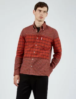 Long-Sleeve Archive Double-Face Check Shirt - Burnt Orange