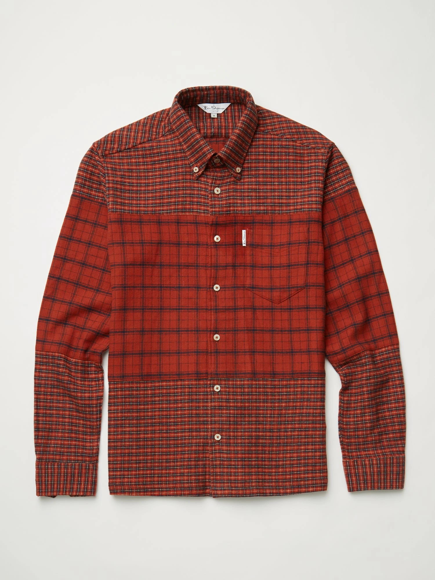 Long-Sleeve Archive Double-Face Check Shirt - Burnt Orange 6 Long-Sleeve Archive Double-Face Check Shirt - Burnt Orange - Image 6