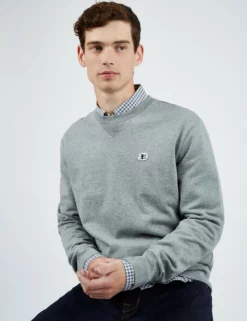 B By Ben Sherman Tricot/Loopback Sweatshirt - Steel -clothing Shop BS 0065534 017 B
