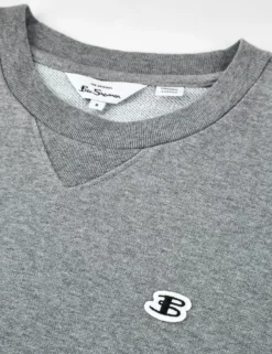 B By Ben Sherman Tricot/Loopback Sweatshirt - Steel -clothing Shop BS 0065534 017 E