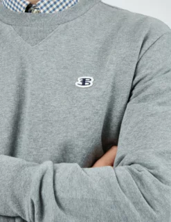 B By Ben Sherman Tricot/Loopback Sweatshirt - Steel -clothing Shop BS 0065534 017 F