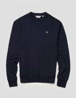 B By Ben Sherman Tricot/Loopback Sweatshirt - Marine -clothing Shop BS 0065534 035 D