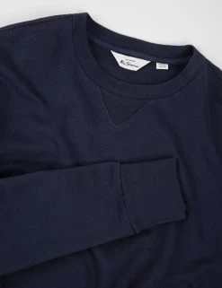 B By Ben Sherman Tricot/Loopback Sweatshirt - Marine -clothing Shop BS 0065534 035 E