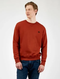 B By Ben Sherman Tricot/Loopback Sweatshirt - Burnt Orange