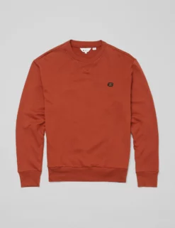 B By Ben Sherman Tricot/Loopback Sweatshirt - Burnt Orange -clothing Shop BS 0065534 481 D