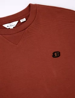 B By Ben Sherman Tricot/Loopback Sweatshirt - Burnt Orange -clothing Shop BS 0065534 481 E