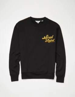 Soul Rebel Graphic Loopback Crewneck Sweatshirt - Black -clothing Shop BS 0065535 290 D