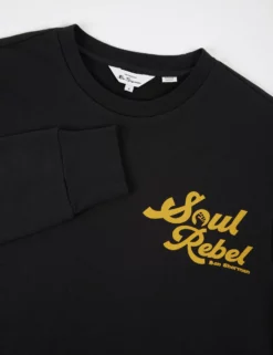 Soul Rebel Graphic Loopback Crewneck Sweatshirt - Black -clothing Shop BS 0065535 290 E