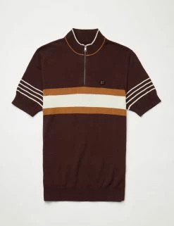 B By Ben Sherman Short-Sleeve Zip-Neck Knit Polo - Bordeaux 11 B By Ben Sherman Short-Sleeve Zip-Neck Knit Polo - Bordeaux -clothing Shop BS 0065543 545 D