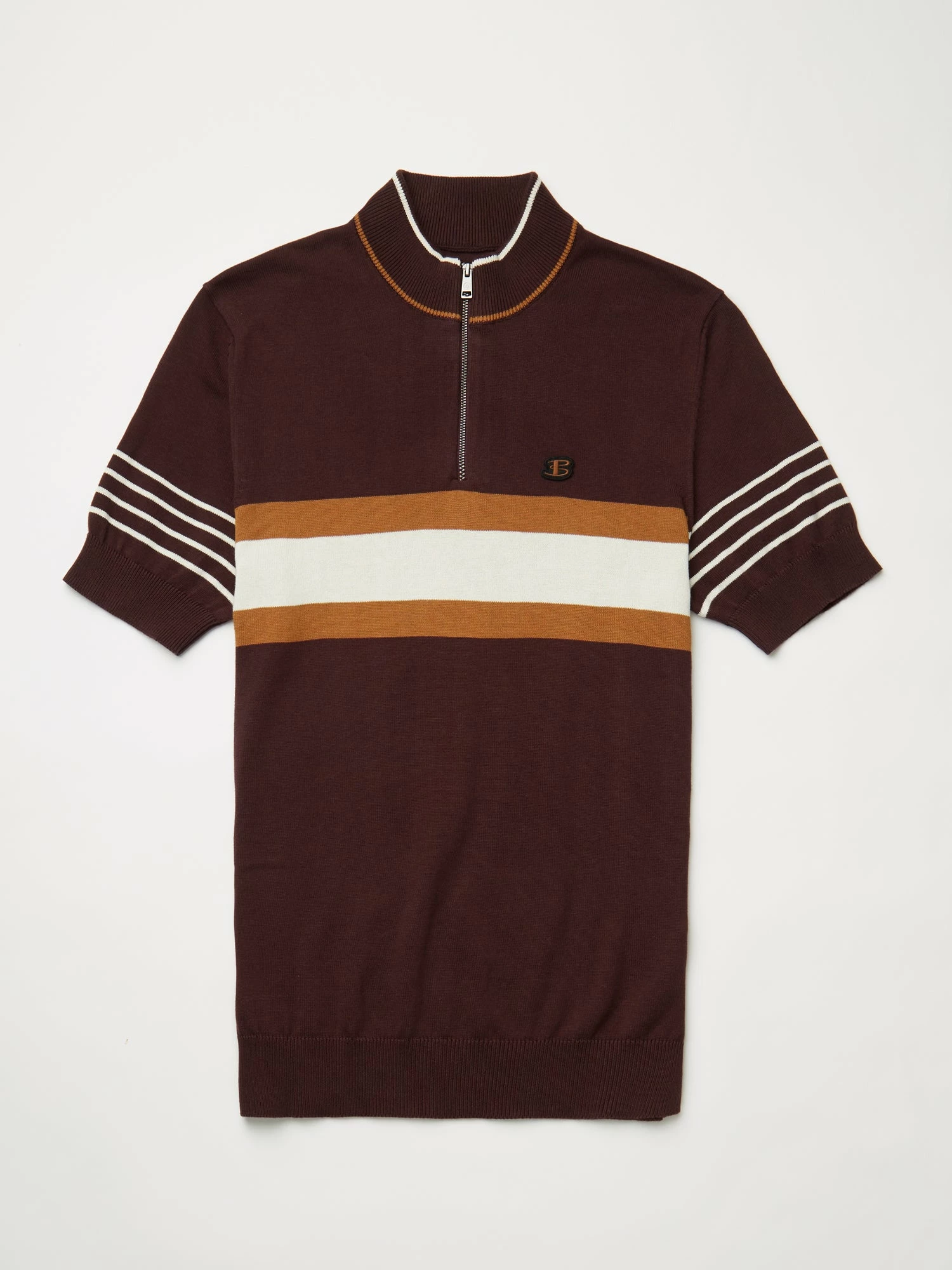 B By Ben Sherman Short-Sleeve Zip-Neck Knit Polo - Bordeaux 6 B By Ben Sherman Short-Sleeve Zip-Neck Knit Polo - Bordeaux - Image 6