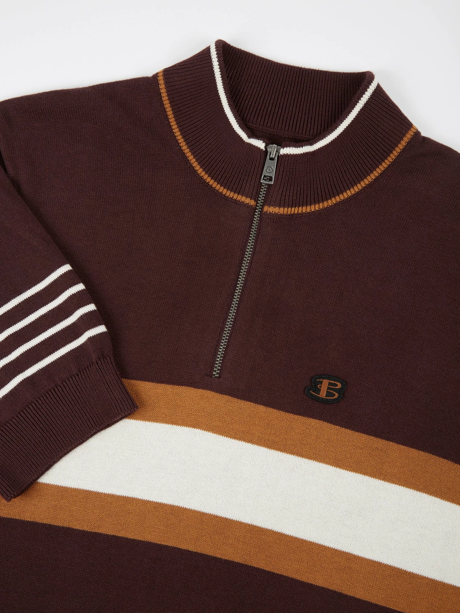 B By Ben Sherman Short-Sleeve Zip-Neck Knit Polo - Bordeaux 5 B By Ben Sherman Short-Sleeve Zip-Neck Knit Polo - Bordeaux - Image 5
