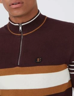 B By Ben Sherman Short-Sleeve Zip-Neck Knit Polo - Bordeaux 8 B By Ben Sherman Short-Sleeve Zip-Neck Knit Polo - Bordeaux -clothing Shop BS 0065543 545 F scaled