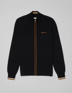 Long-Sleeve Sport Zip-Through Knit Track Top - Black -clothing Shop BS 0065546 290 D