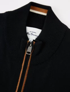 Long-Sleeve Sport Zip-Through Knit Track Top - Black -clothing Shop BS 0065546 290 E