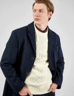 Cable-Knit Crewneck Sweater - Ivory -clothing Shop BS 0065554 015 B