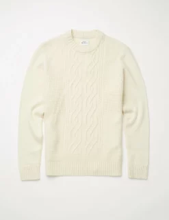 Cable-Knit Crewneck Sweater - Ivory -clothing Shop BS 0065554 015 D