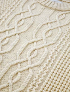 Cable-Knit Crewneck Sweater - Ivory -clothing Shop BS 0065554 015 F