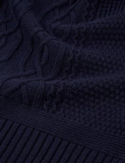 Cable-Knit Crewneck Sweater - Marine -clothing Shop BS 0065554 035 F