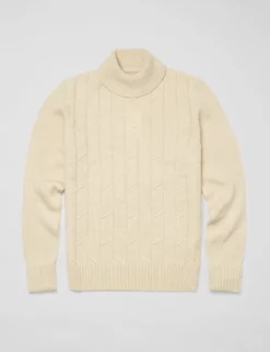 Patterned Knit Roll-Neck Sweater - Ivory -clothing Shop BS 0065555 015 D