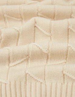 Patterned Knit Roll-Neck Sweater - Ivory -clothing Shop BS 0065555 015 F