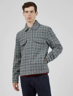 Monochromatic Check Print Jacket - Steel