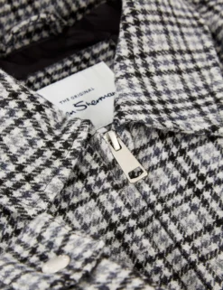 Monochromatic Check Print Jacket - Steel -clothing Shop BS 0065688 017 F