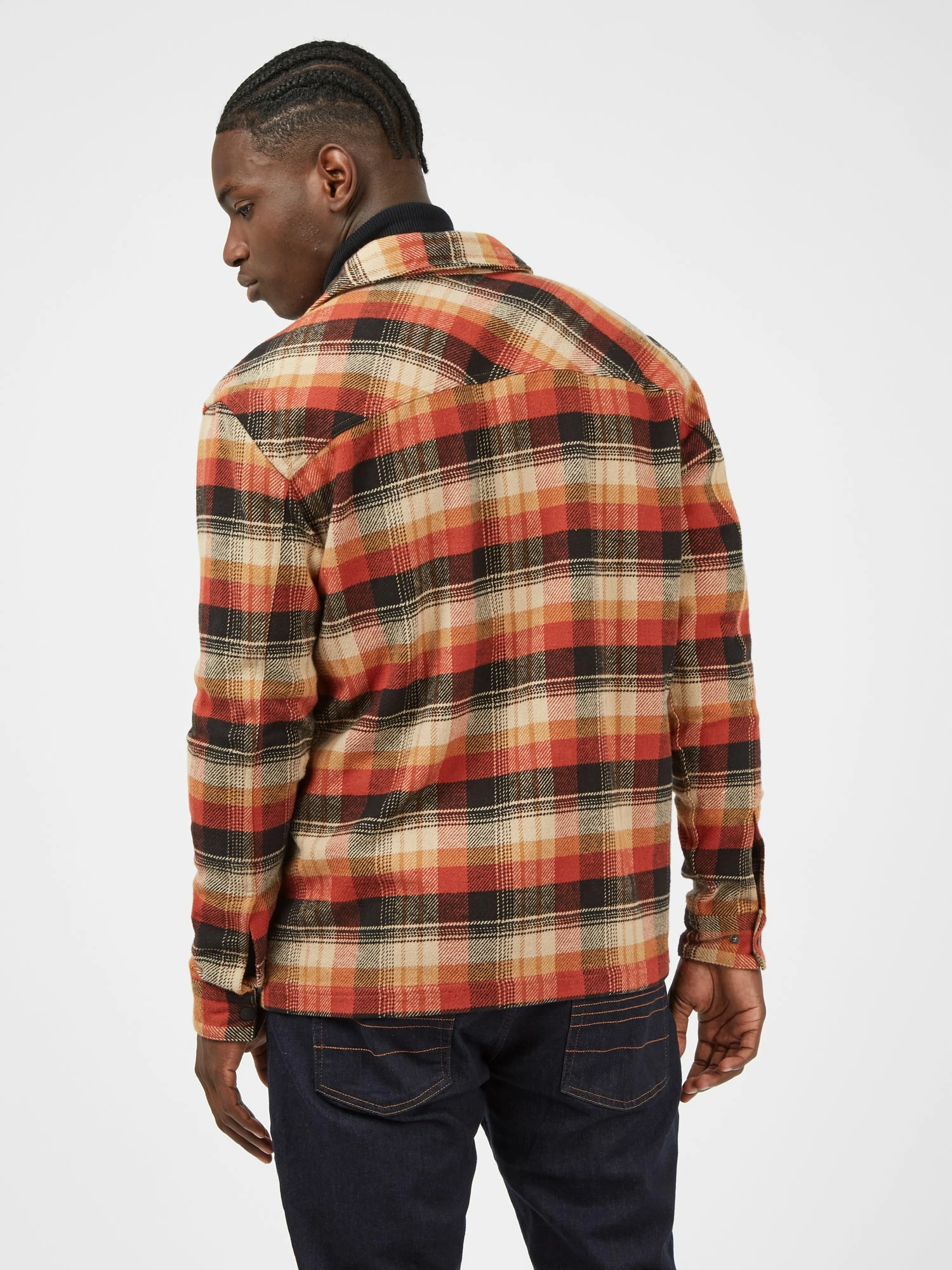 B By Ben Sherman Check-Print Chore Jacket - Burnt Orange 2 B By Ben Sherman Check-Print Chore Jacket - Burnt Orange - Image 2