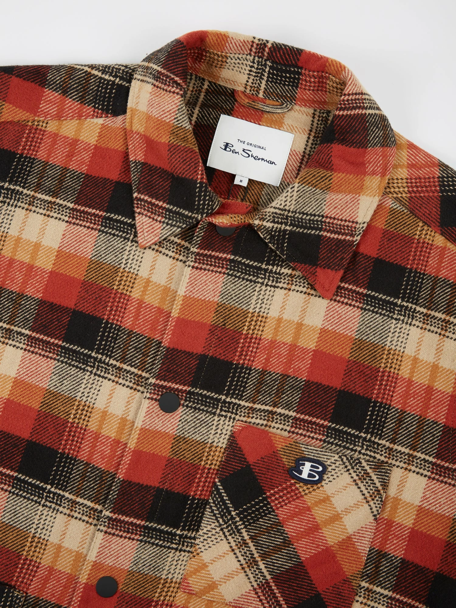 B By Ben Sherman Check-Print Chore Jacket - Burnt Orange 7 B By Ben Sherman Check-Print Chore Jacket - Burnt Orange - Image 7