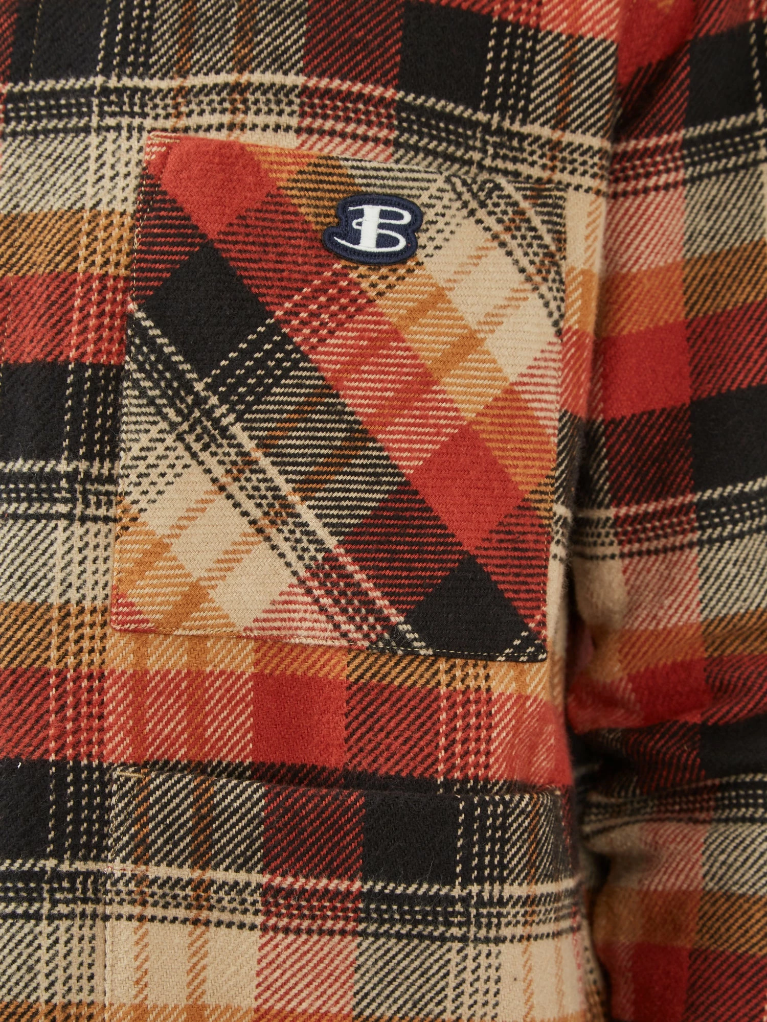 B By Ben Sherman Check-Print Chore Jacket - Burnt Orange 5 B By Ben Sherman Check-Print Chore Jacket - Burnt Orange - Image 5