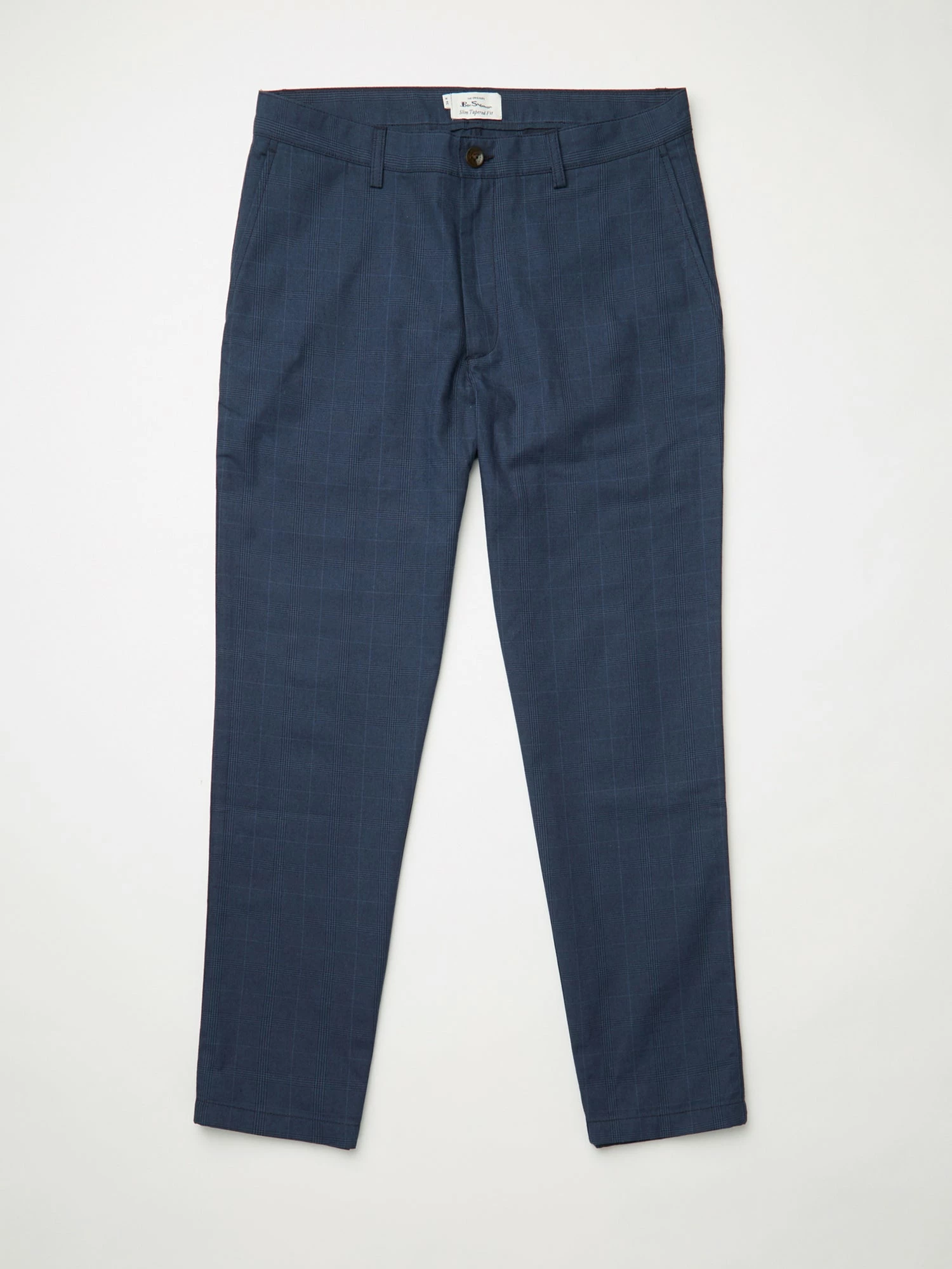 Tonal Check-Print Slim-Taper Trouser - Dark Blue 5 Tonal Check-Print Slim-Taper Trouser - Dark Blue - Image 5