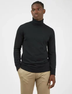 Signature Knit Roll-Neck Sweater - Black