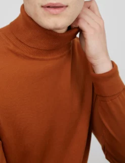 Signature Organic Knit Roll-Neck Sweater - Caramel 8 Signature Organic Knit Roll-Neck Sweater - Caramel -clothing Shop BS 0066143 371 E