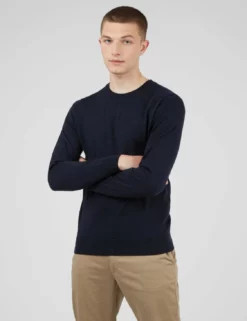 Signature Knit Crewneck Sweater - Navy -clothing Shop BS 0066549 025 A