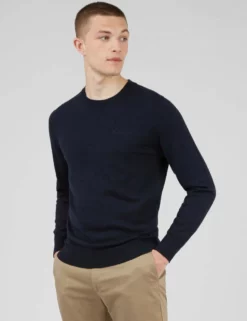 Signature Knit Crewneck Sweater - Navy -clothing Shop BS 0066549 025 B
